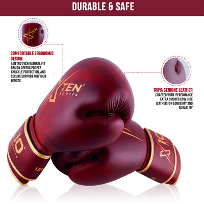 Professional Boxing Gloves, Side Angle, Red color