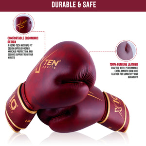 Professional Boxing Gloves, Side Angle, Red color